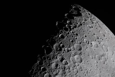 Moon south pole region craters